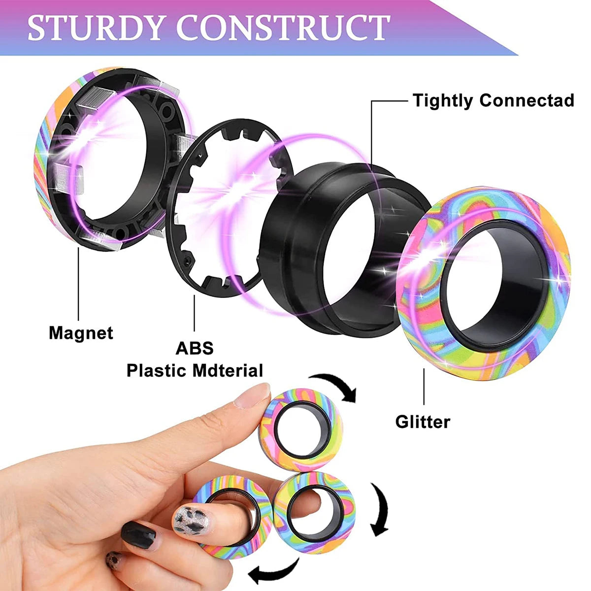 Magnetic Spinner Rings - 3pc