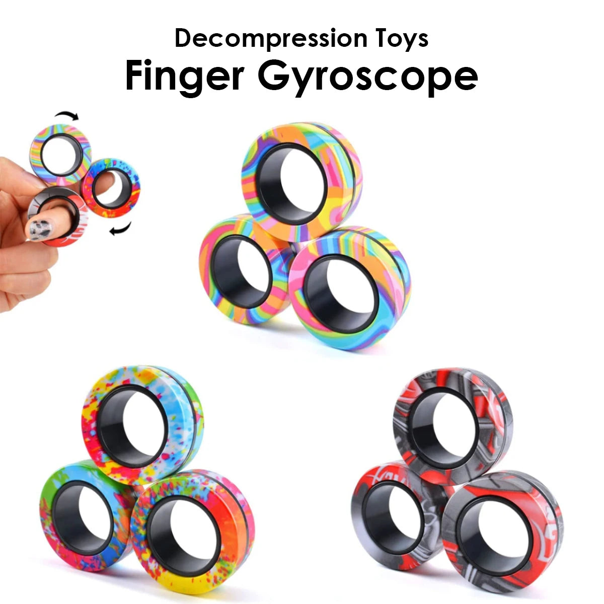 Magnetic Spinner Rings - 3pc